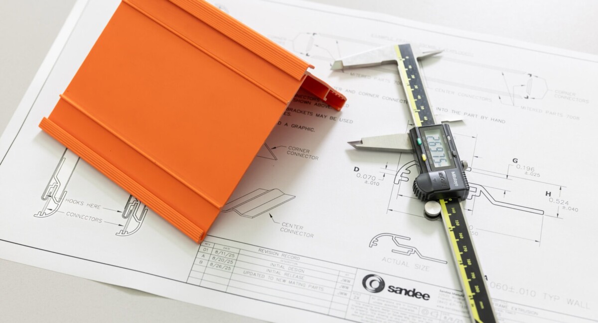Sandee Design with plastic and measuring tool